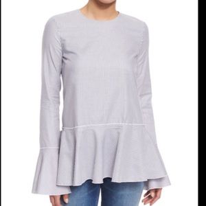 Theory Bell Sleeved Peplum Blouse (Size P)